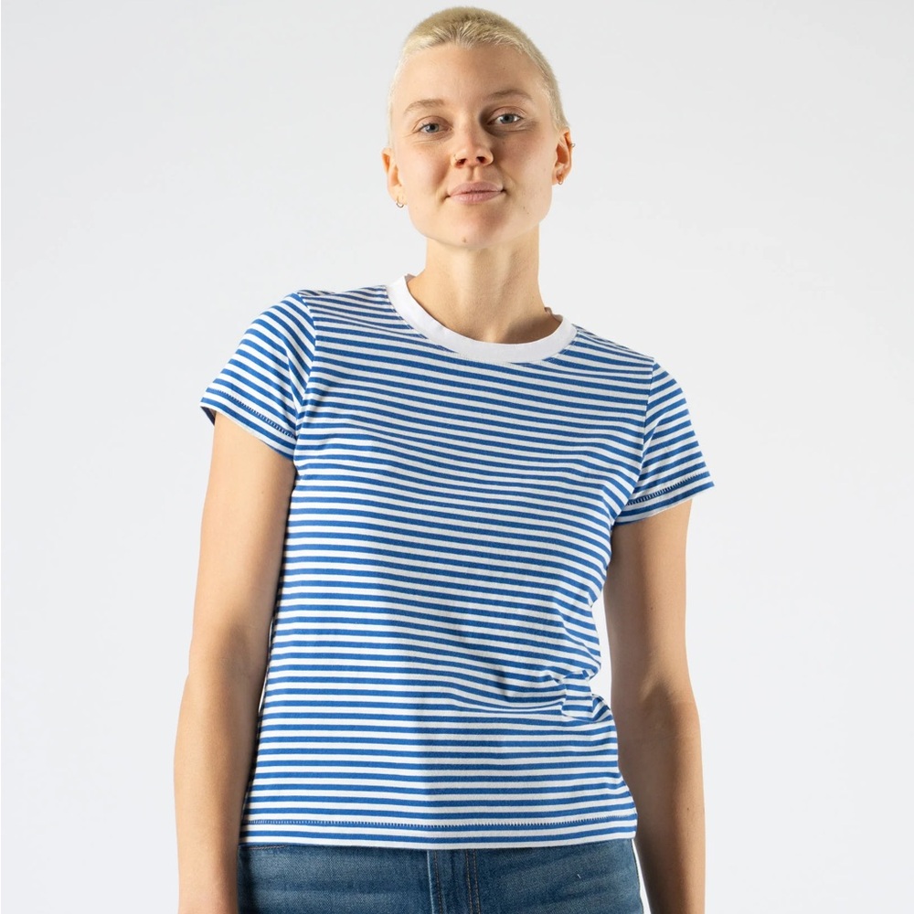 Alex Mill Women’s Prospect Cotton Tee Blue/White Stripe Size Small